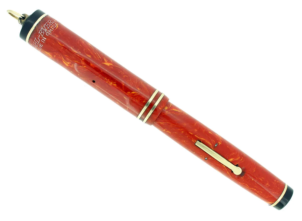 C1927 WAHL EVERSHARP CORAL RINGTOP FOUNTAIN PEN RESTORED BEAUTIFUL