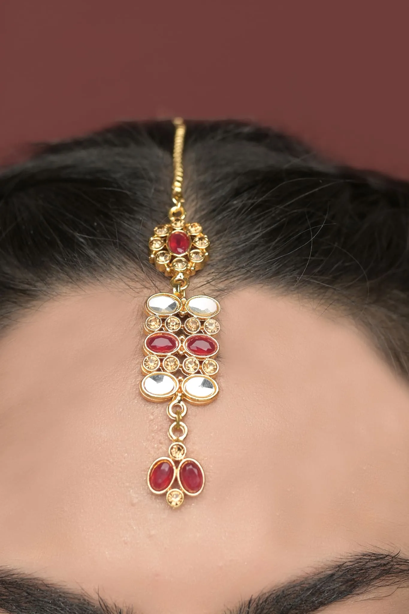 Choker Set Edition 01-OLJ-639-Golden And Ruby