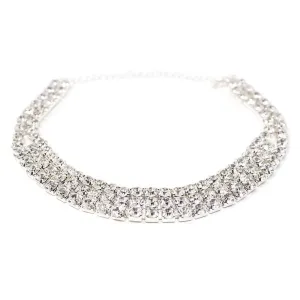 Clear Cubic Zirconia Three Row Choker