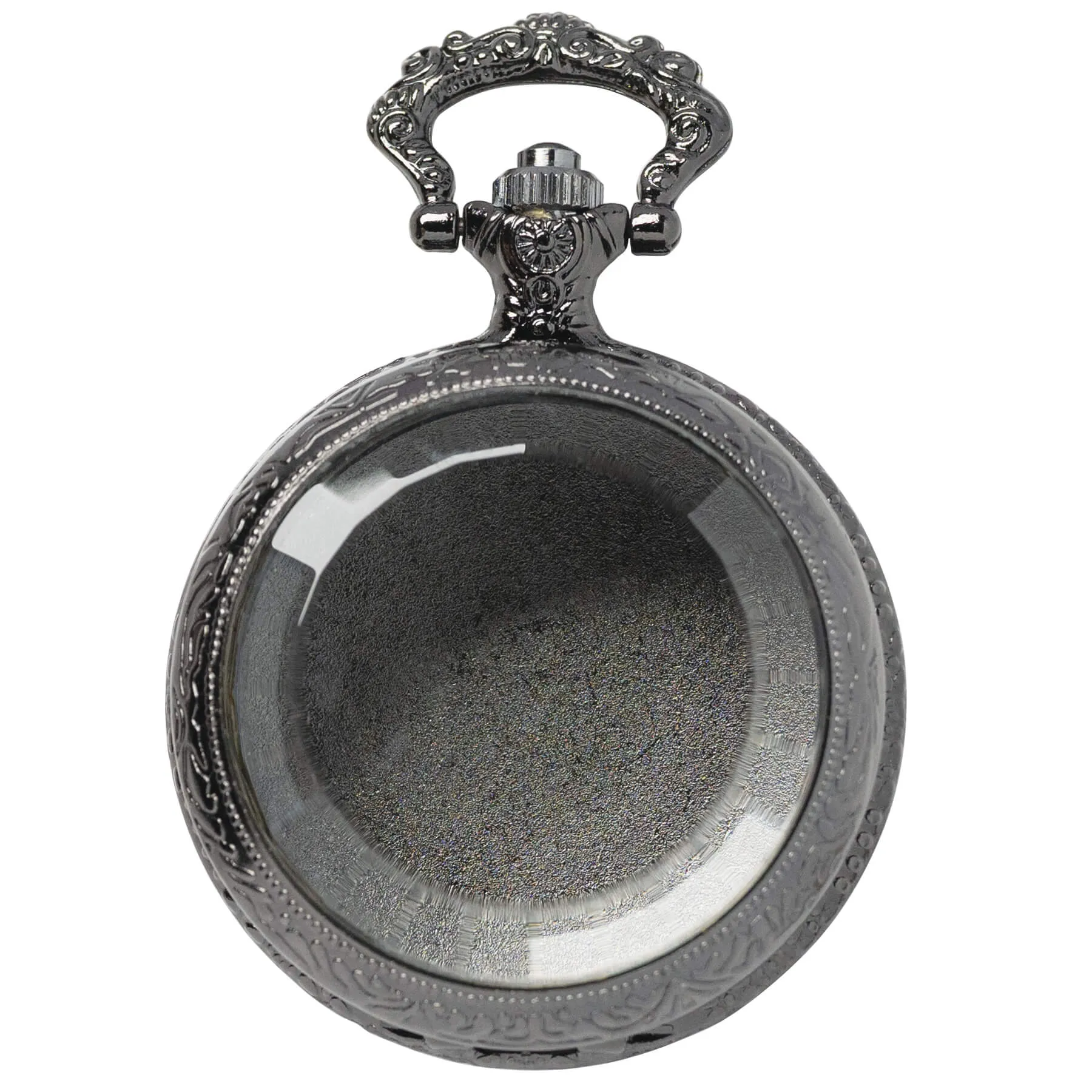 Clear Front Pocket Watch Case - Gun Metal Black