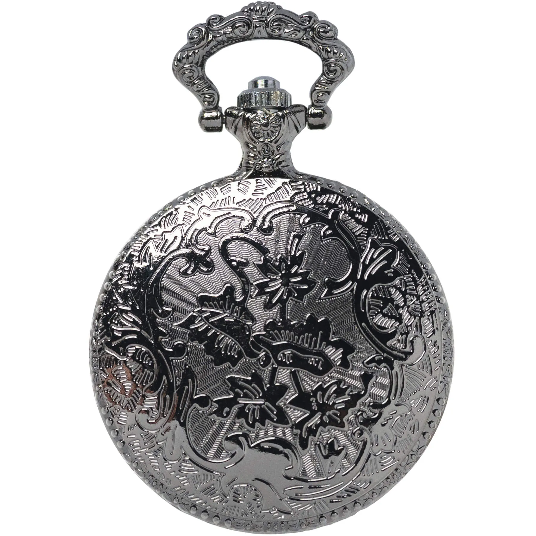 Clear Front Pocket Watch Case - Gun Metal Black