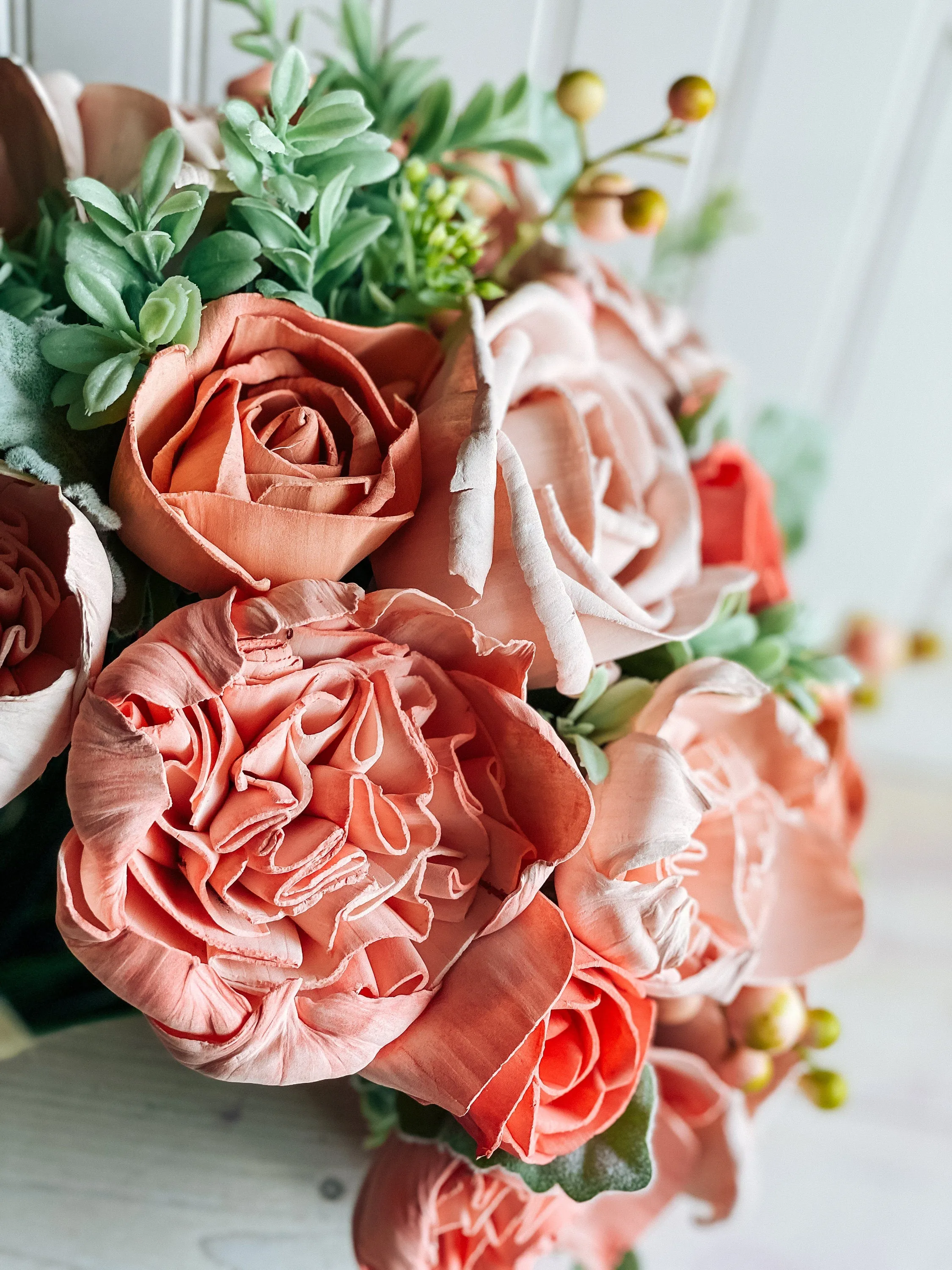 Coral Berry Sola Flower Bouquet