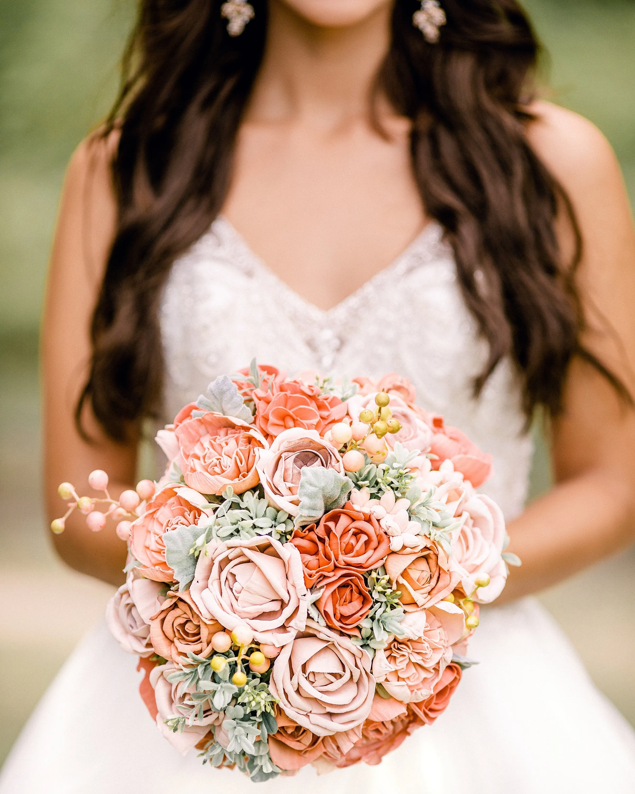 Coral Berry Sola Flower Bouquet