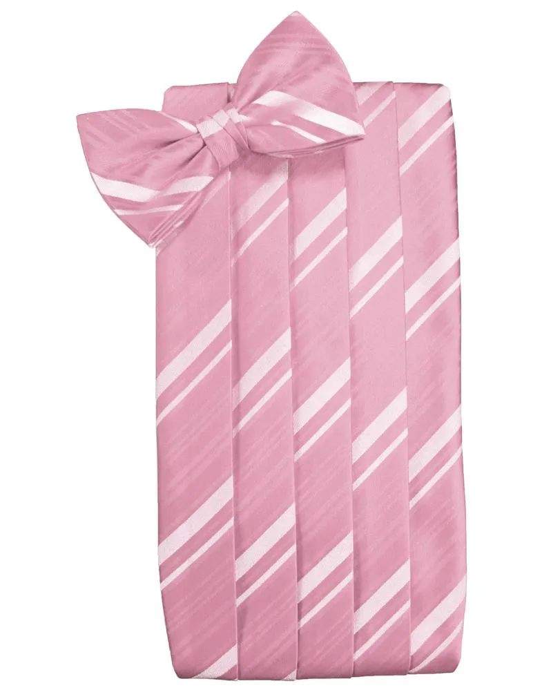 Coral Striped Satin Cummerbund