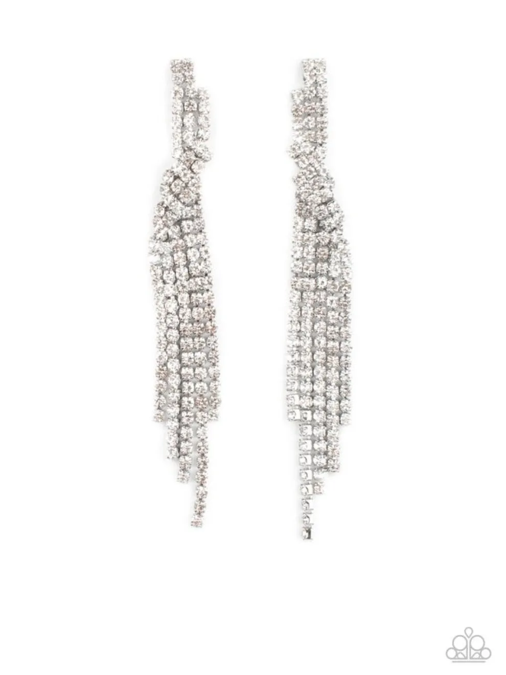 Cosmic Candescence - White
Rhinestone Earrings - Paparazzi Accessories