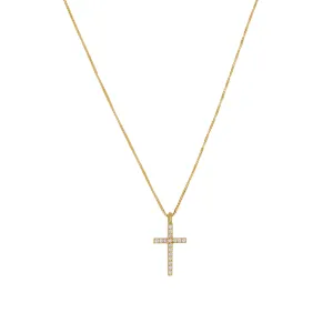 CROSS DIAMOND NECKLACE - GOLD