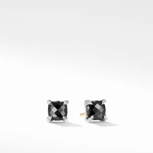 David Yurman Chatelaine 6MM Stud Earrings with Black Onyx and Diamonds