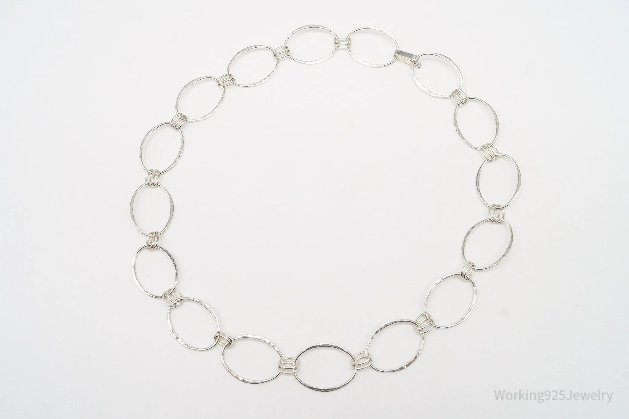 Designer RLM Studio Hammered Chainlink Sterling Silver Necklace