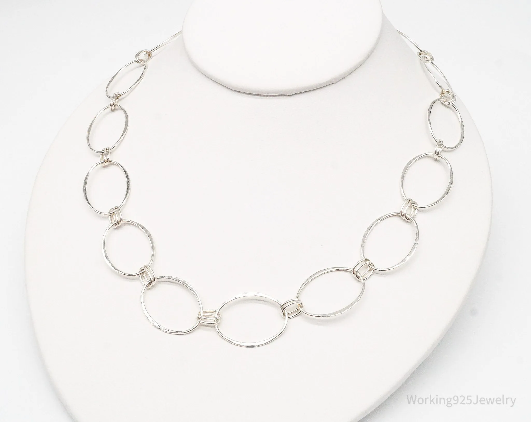 Designer RLM Studio Hammered Chainlink Sterling Silver Necklace