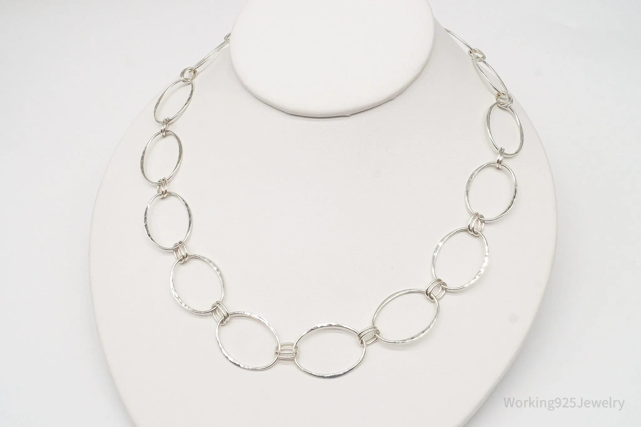 Designer RLM Studio Hammered Chainlink Sterling Silver Necklace