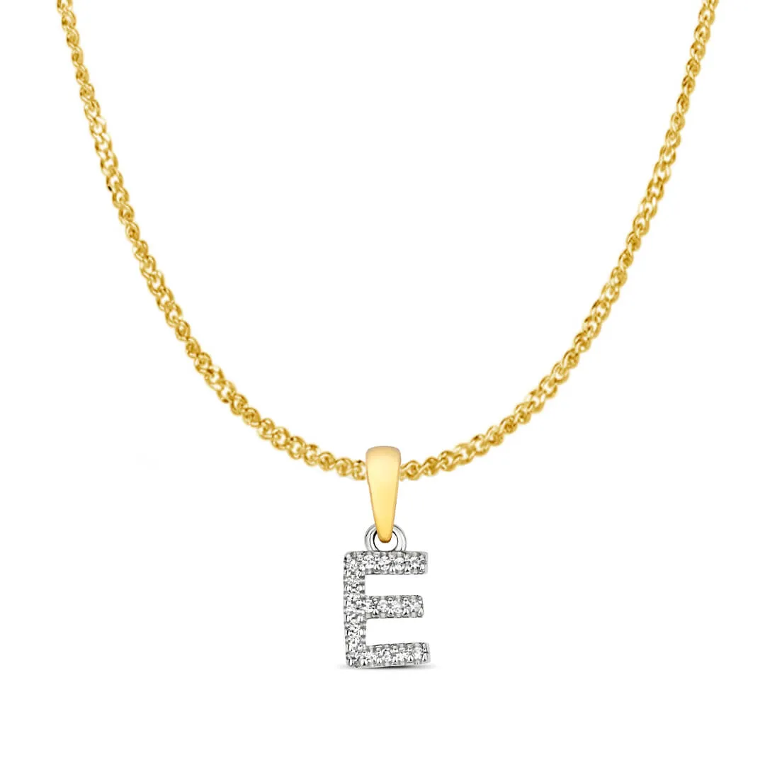 Diamond Initial Necklace | Solid 9 Carat Gold Charm | A to Z