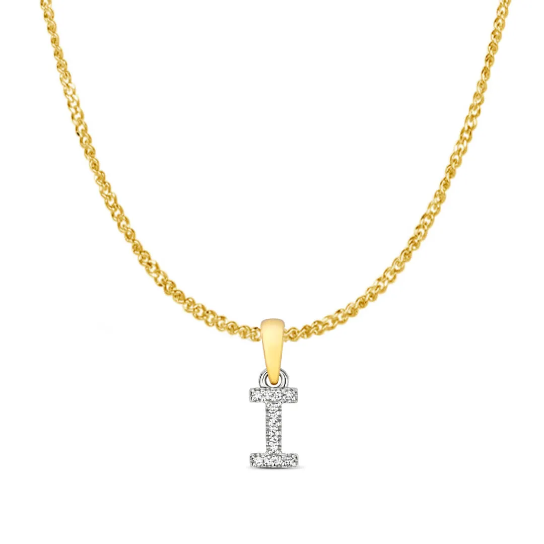 Diamond Initial Necklace | Solid 9 Carat Gold Charm | A to Z