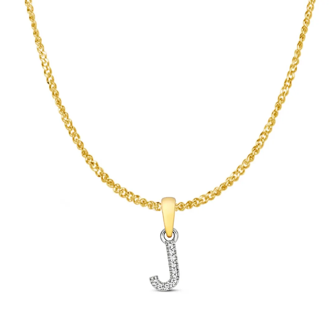 Diamond Initial Necklace | Solid 9 Carat Gold Charm | A to Z