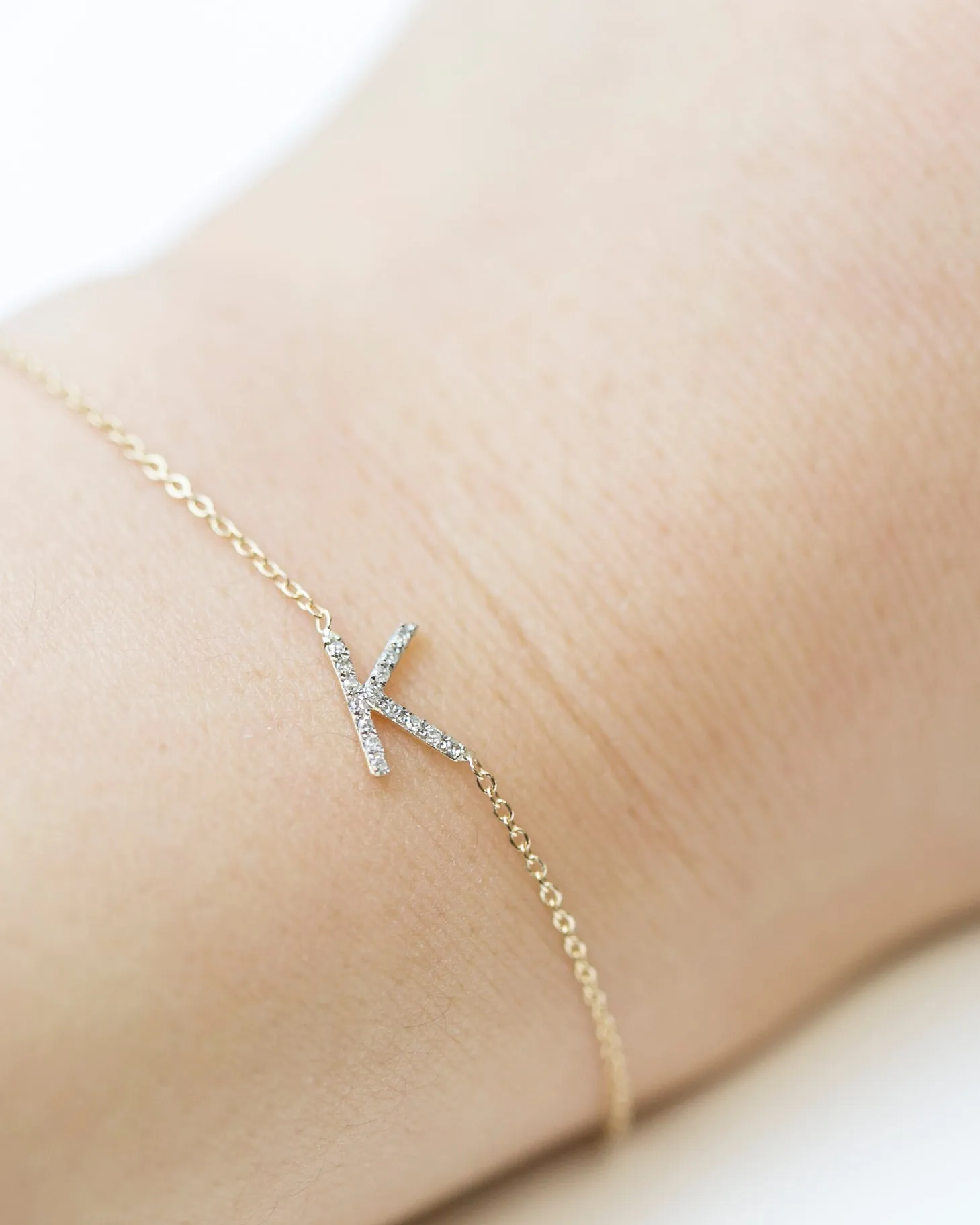 Diamond Letter Bracelet