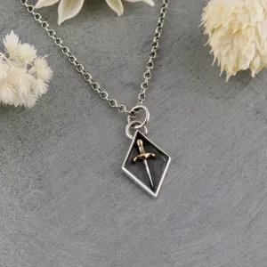 Diamond Shaped Dagger Necklace