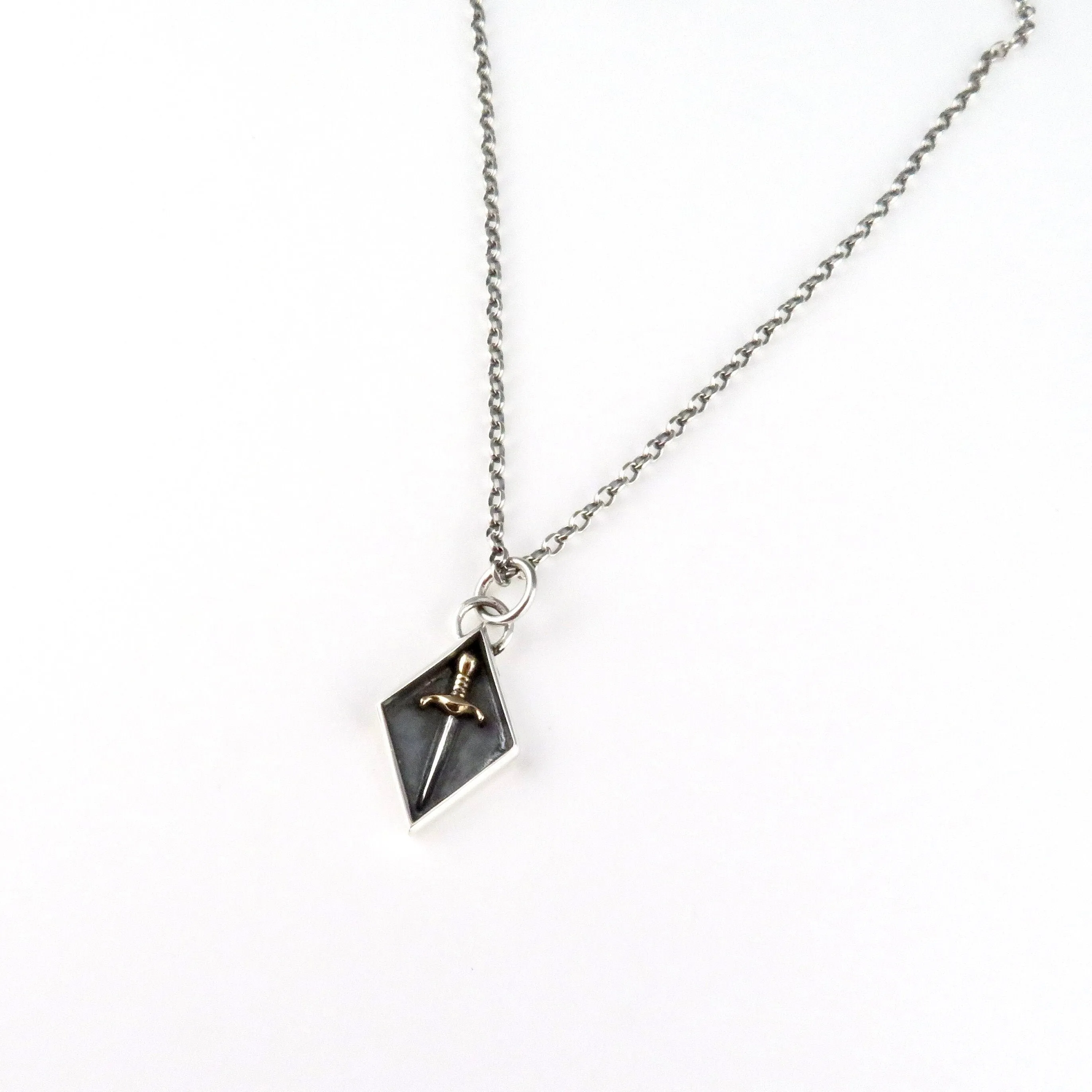 Diamond Shaped Dagger Necklace