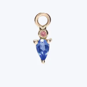 Droplet Charm with Blue Sapphire