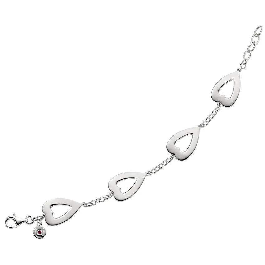 ELLE™ STERLING SILVER HEART BRACELET