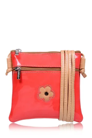 FERCHI MINI DAISY Coral Patent Crossbody Bag