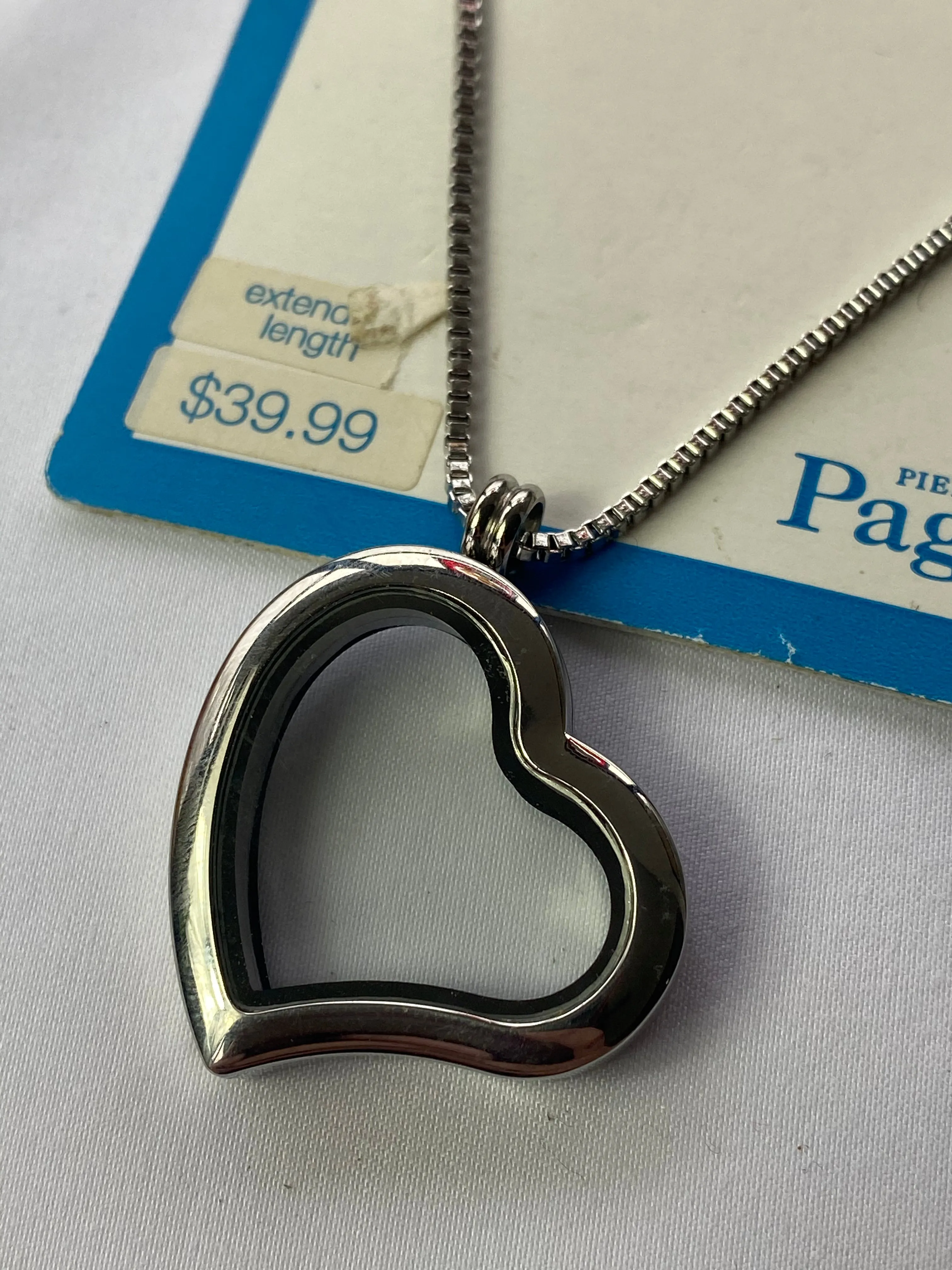 Floating Heart Locket ~ Stainless Steel Necklace