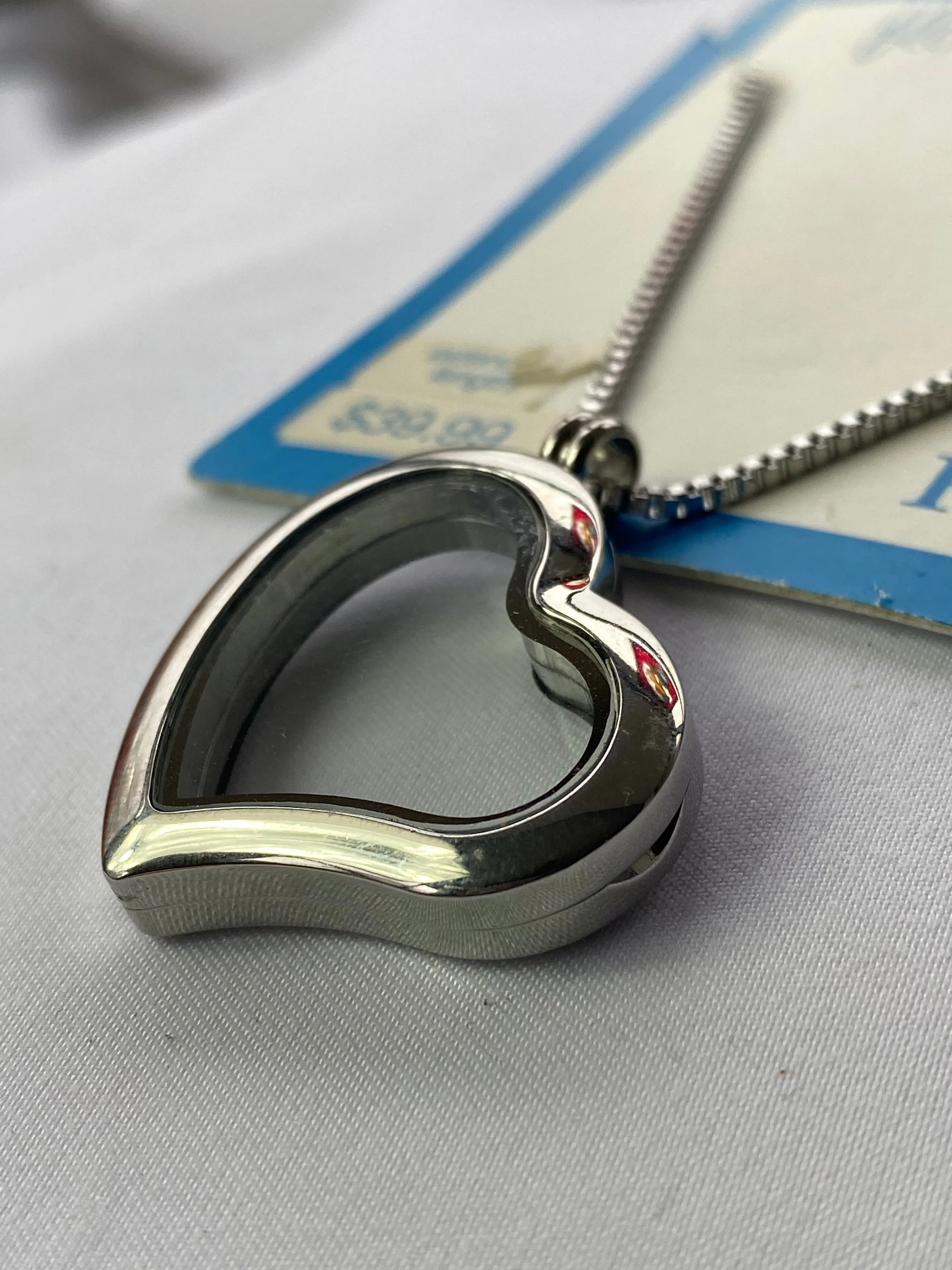 Floating Heart Locket ~ Stainless Steel Necklace