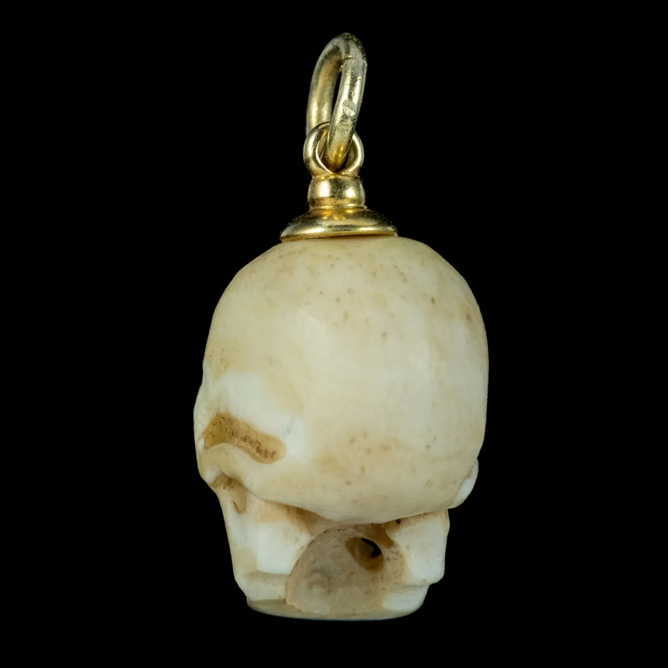 Georgian Memento Mori Style Skull Pendant Diamond Eyes