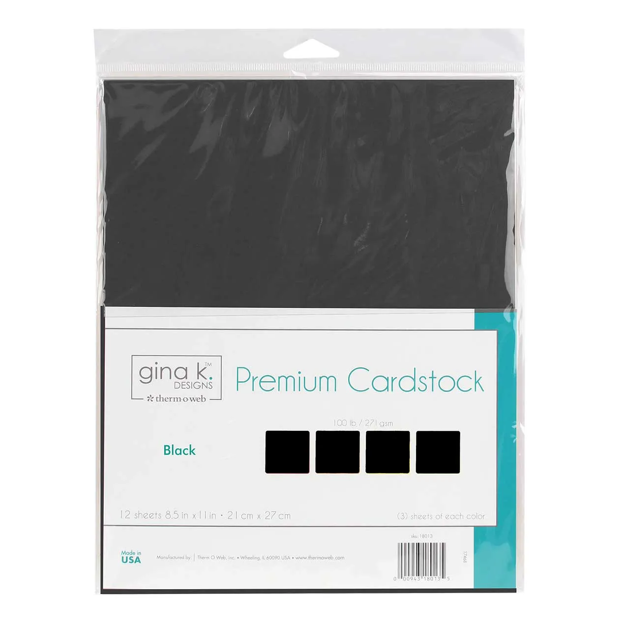 Gina K Designs Premium Cardstock - Black Onyx