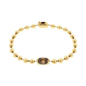 Gold Ball Bracelet With Champagne Diamond