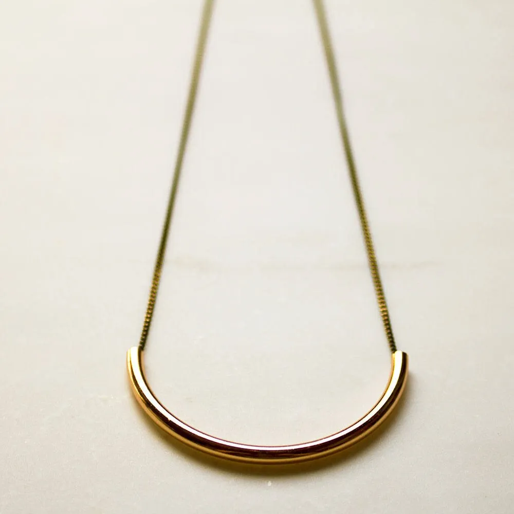 Gold or Rose Gold Half Circle Modern Necklace