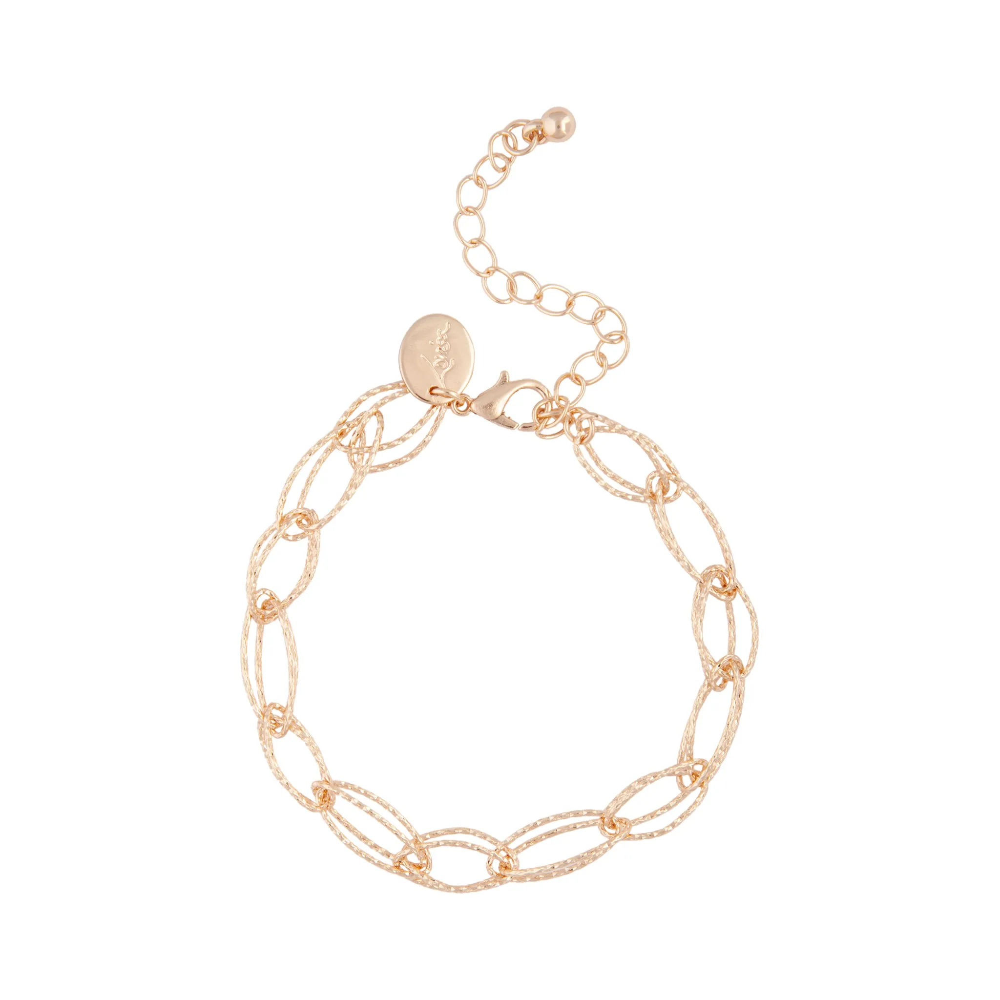 Gold Small Diamond Cut Chain Link Bracelet