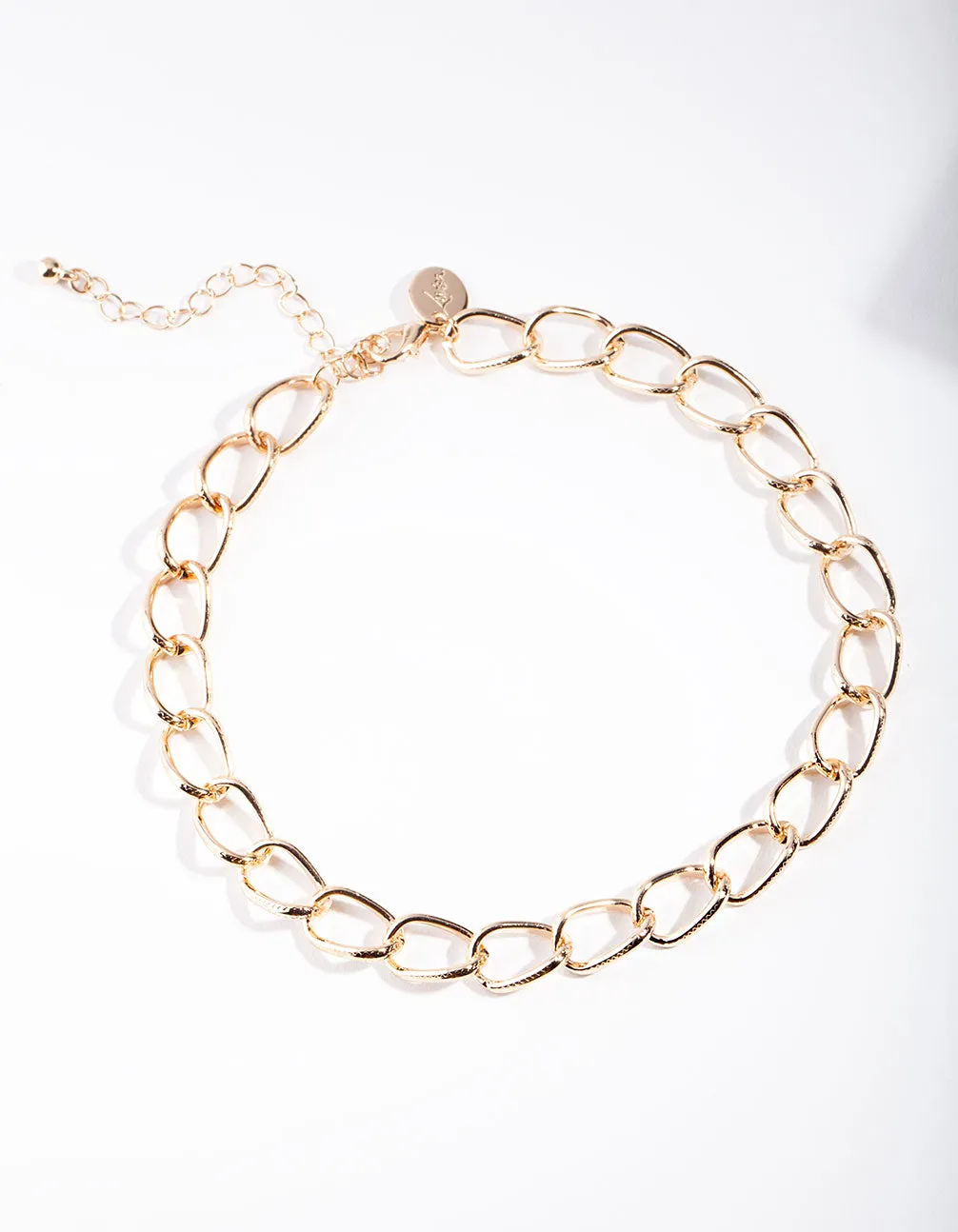 Gold Textured Chain Choker