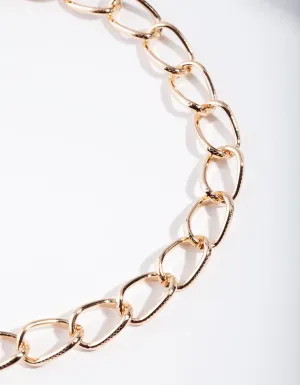 Gold Textured Chain Choker