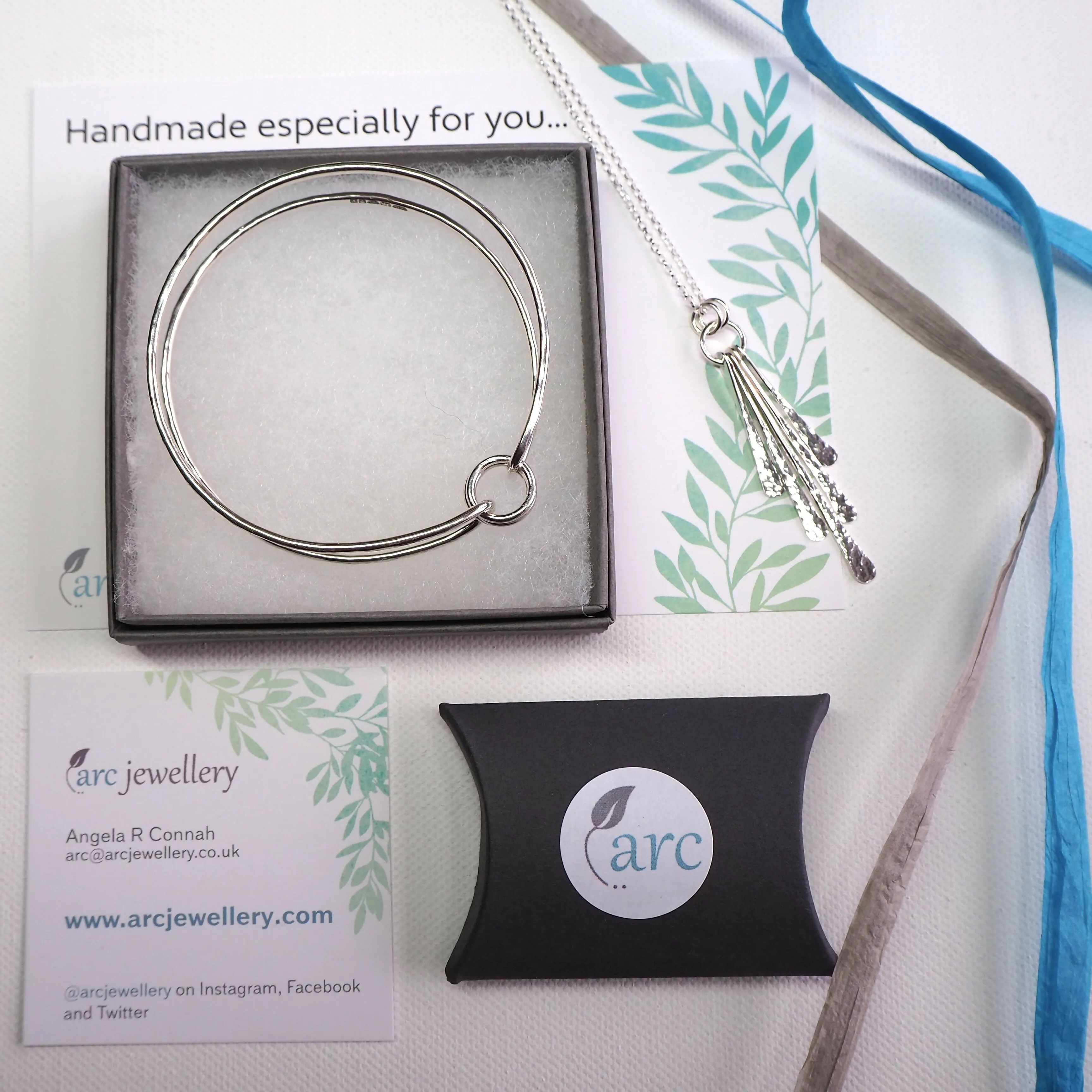 Hallmarked Silver 'Hug' Bangle