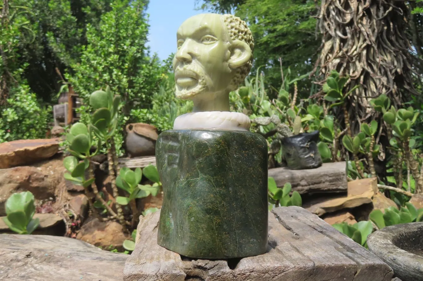 Hand Made African Bust Stone Carving x 1 From South Africa