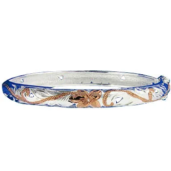 Hawaiian Jewelry Scroll See Through Oval Open Bangle 8mm