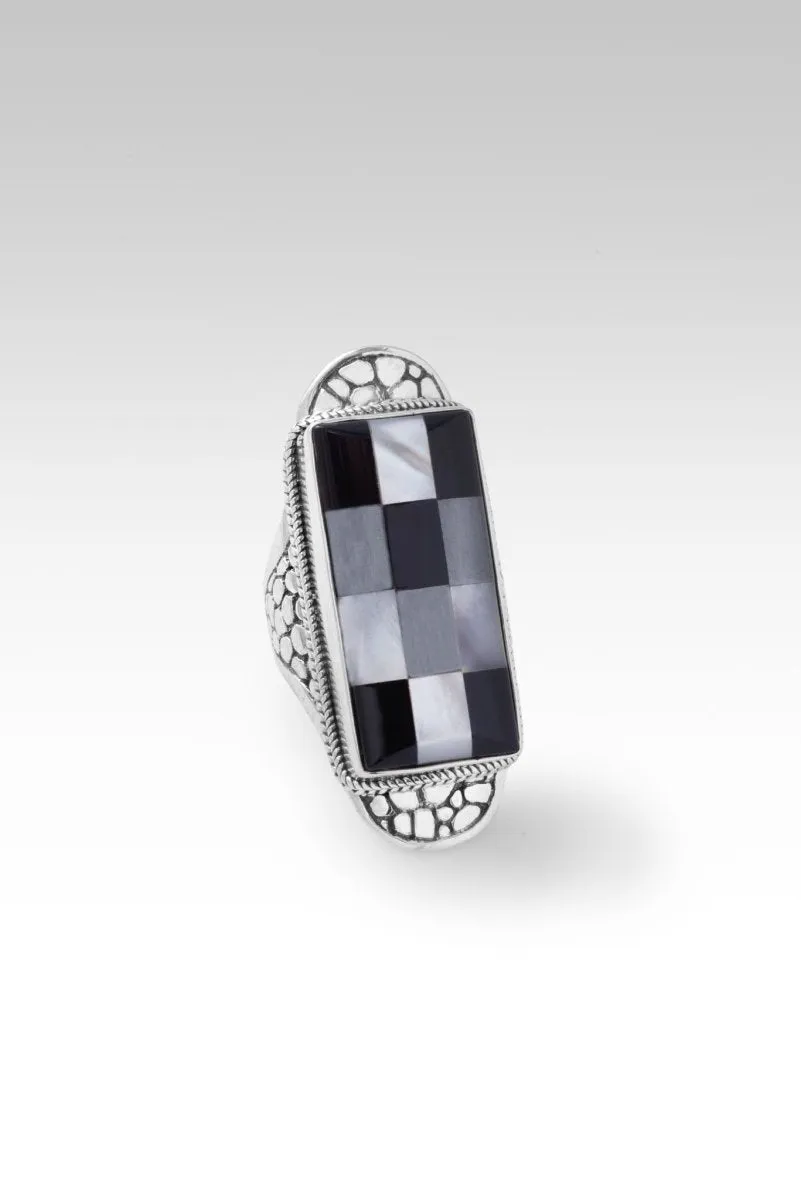 Hopeful Horizon Ring™ in Onyx Hematine White Mother of Pearl Mosaic