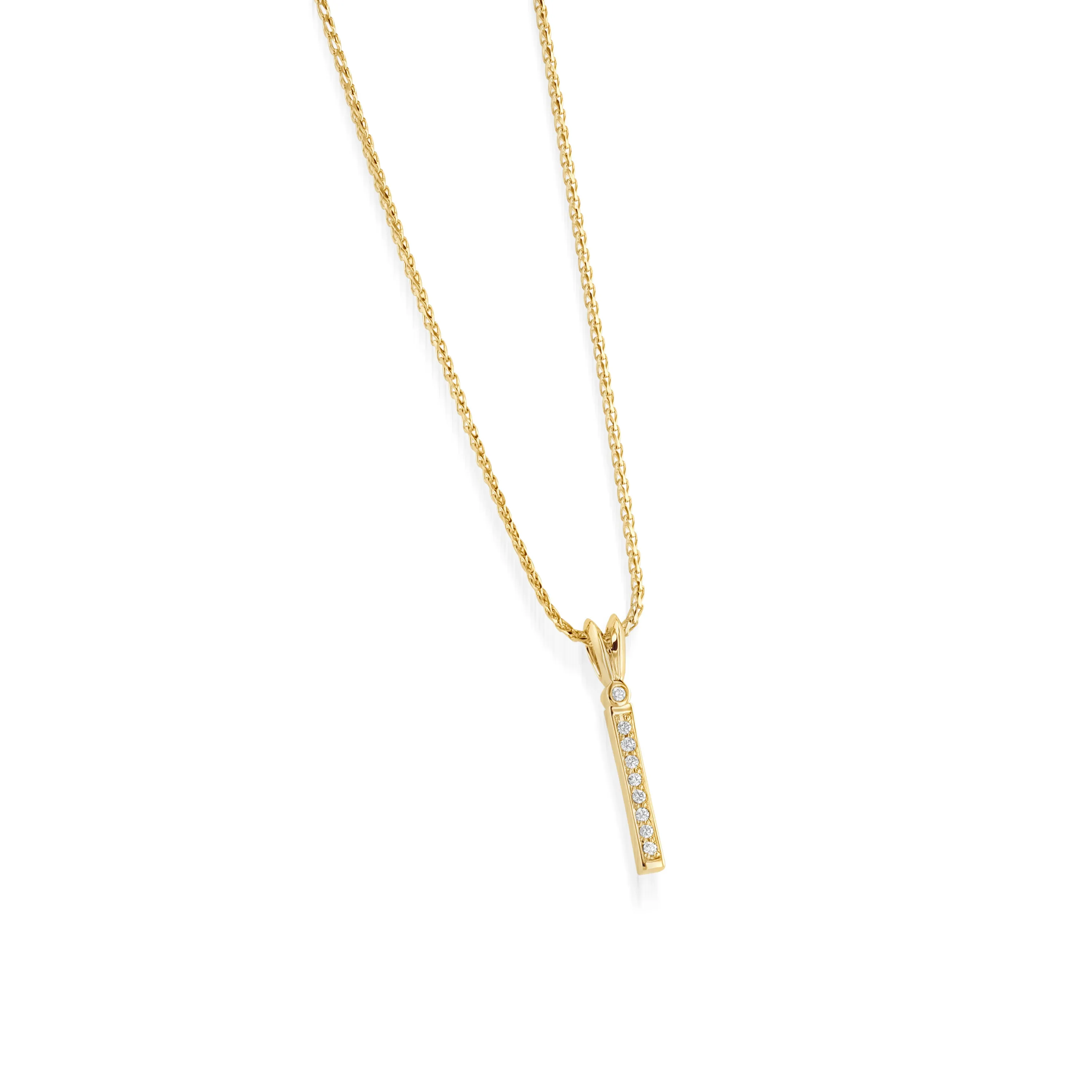 Initial Diamond Pendants Yellow Gold