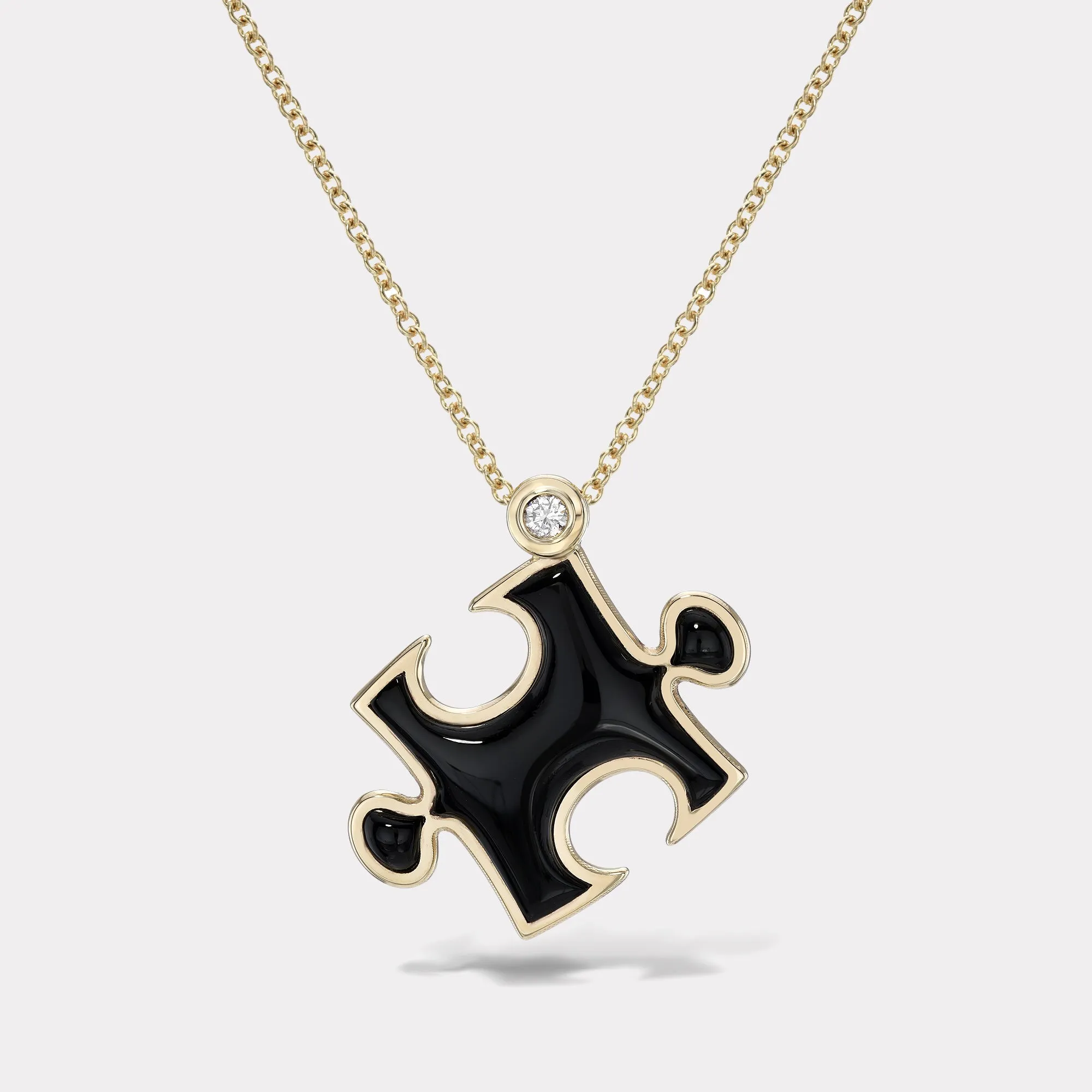 Inlay Impetus Puzzle Pendant in Black Onyx