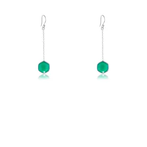 Keiko, Green Onyx Earrings