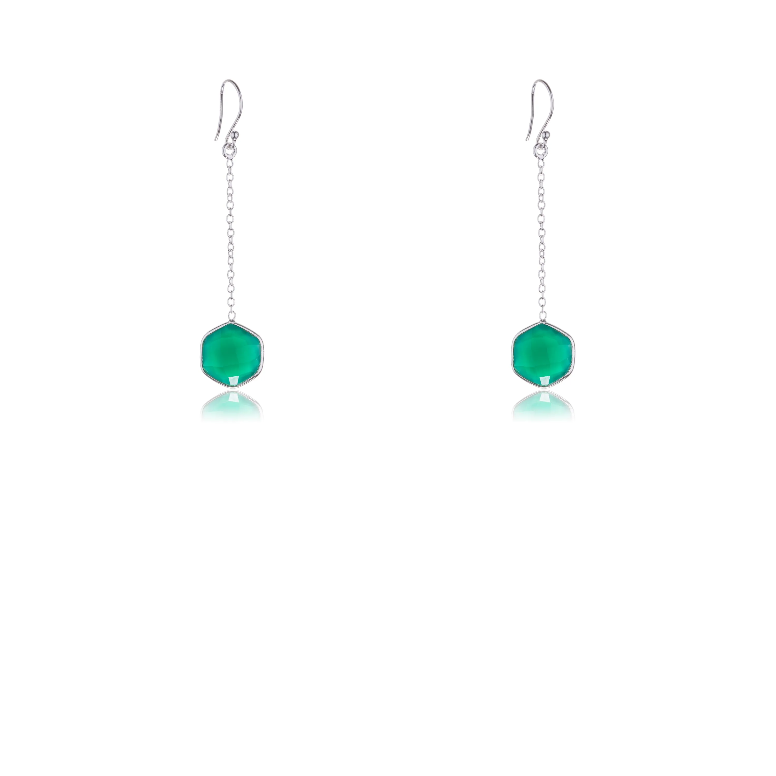 Keiko, Green Onyx Earrings