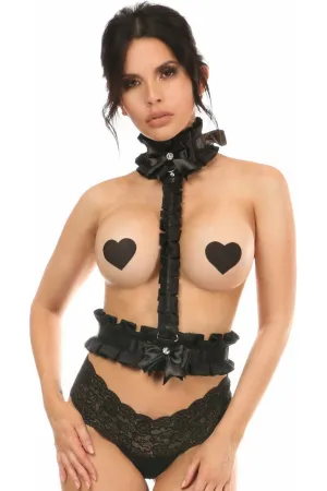 Kitten Collection Black/Black Lace Single Strap Body Harness