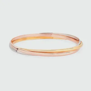 Knightsbridge Three Colour Gold Vermeil Russian Wedding Bangle