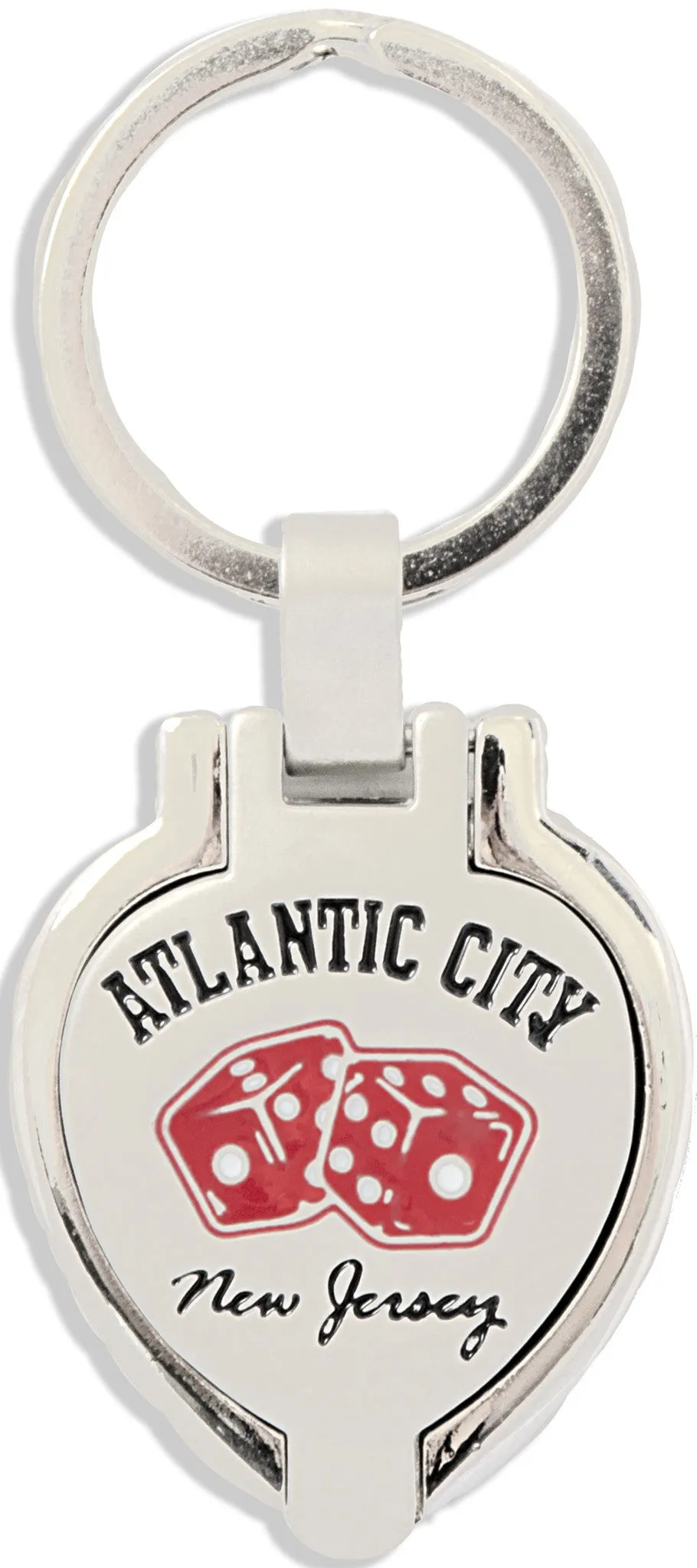 KRAC05 Key Ring Pewter Locket Atlantic City Dice