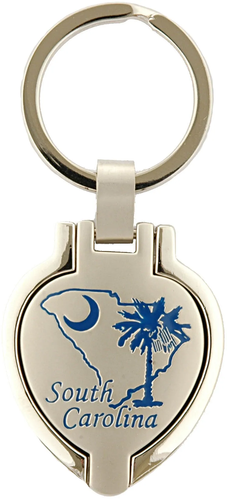 KRSC04 Key Ring Pewter Locket South Carolina