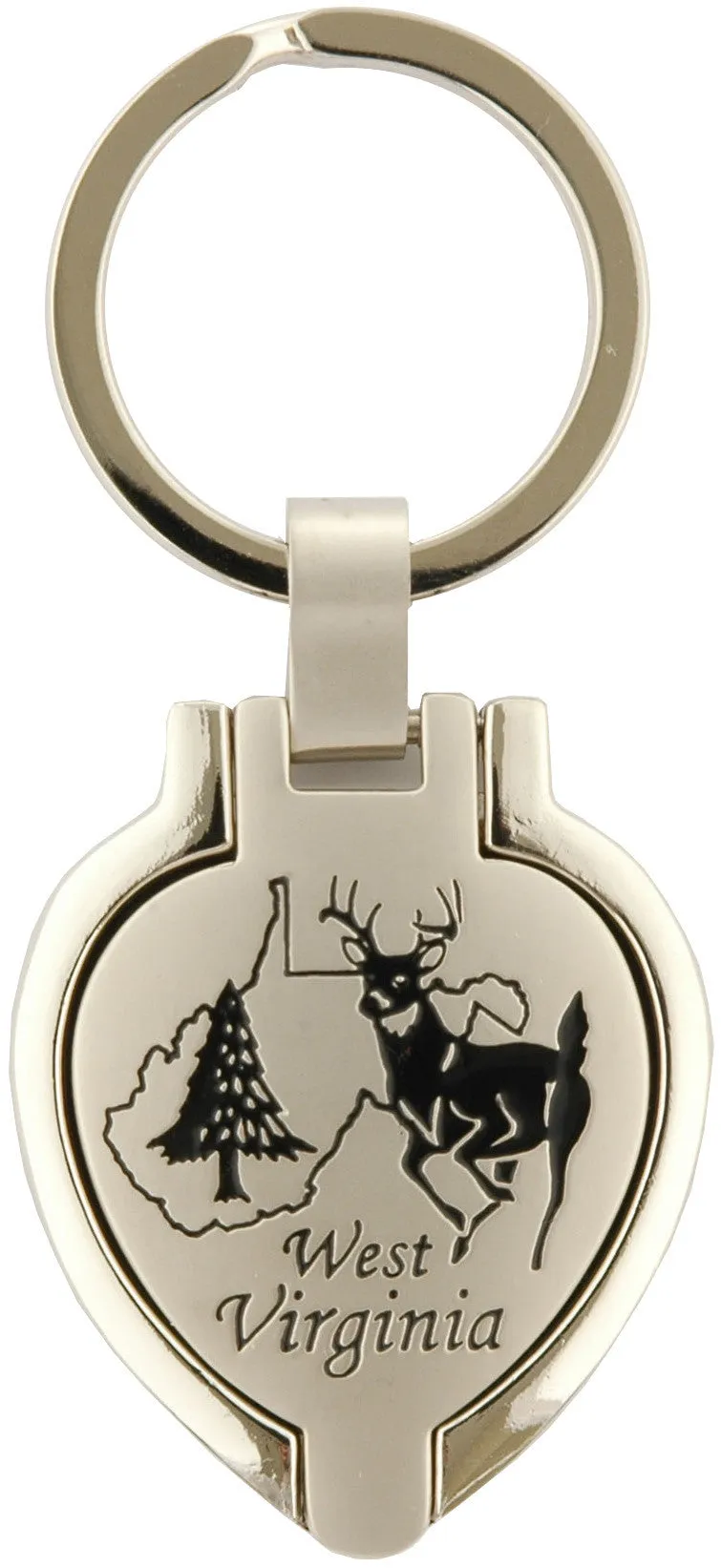 KRWV21 Key Ring Pewter Locket West Virginia