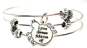 Lyme Disease Ticks Me Off Triple Style Expandable Bangle Bracelet