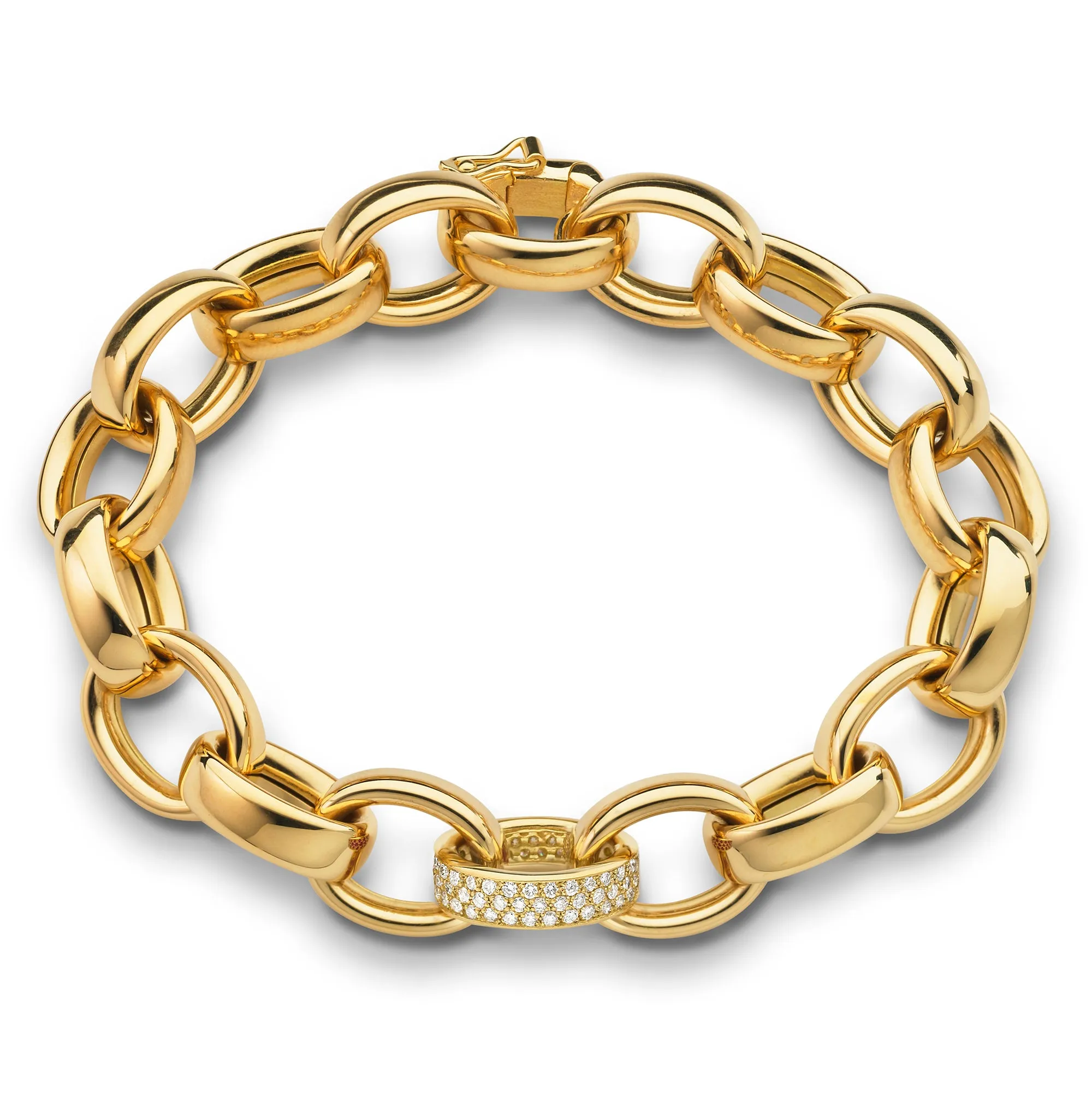 Marilyn Pave Link Chain in Yellow Gold