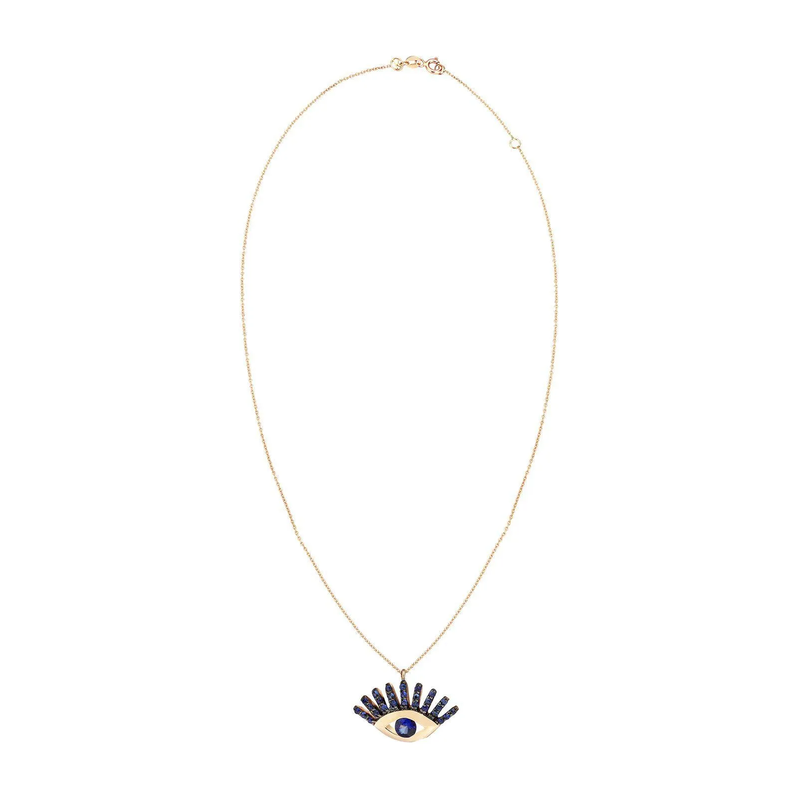 Maxi Pave Evil Eye Slim Chain Necklace