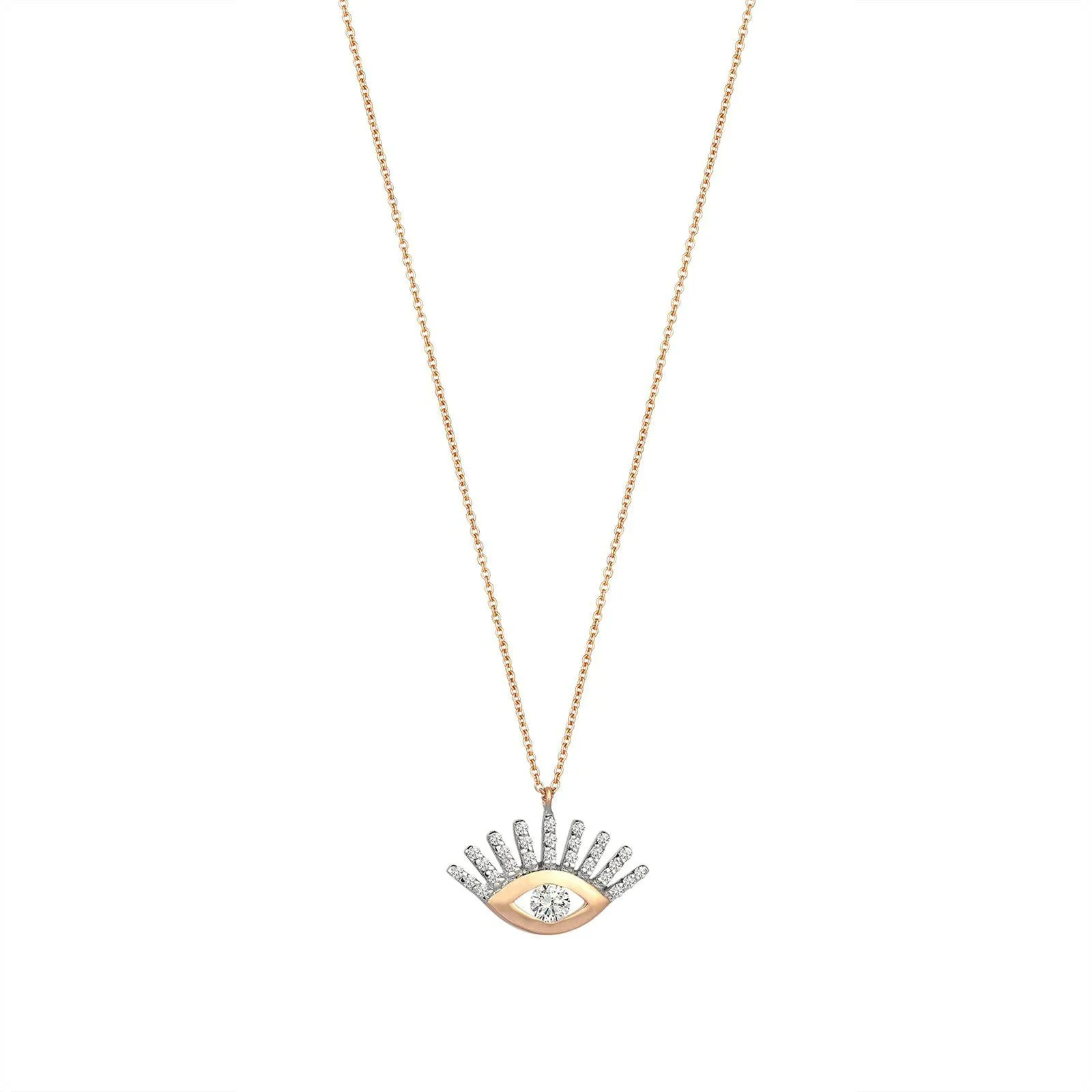 Maxi Pave Evil Eye Slim Chain Necklace