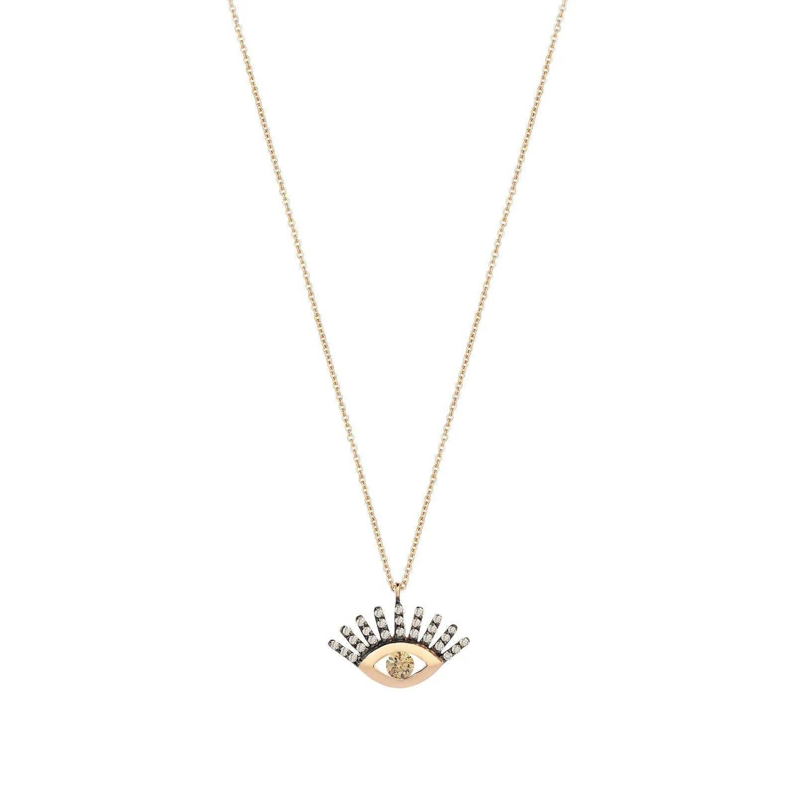 Maxi Pave Evil Eye Slim Chain Necklace